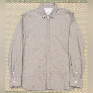 Homecore Button Up Shirt Gray 100% Cotton Men's Size S/M Made in Portugal